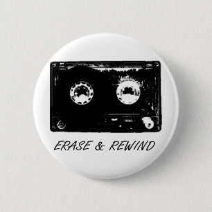 Vintage cassette design! 6 cm round badge
