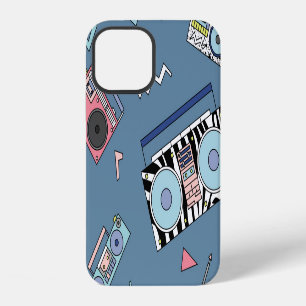 Vintage Cassette Players: Retro Seamless Art iPhone 12 Case