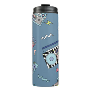 Vintage Cassette Players: Retro Seamless Art Thermal Tumbler