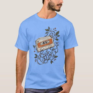 Vintage Cassette Tape Floral Botanical T-Shirt