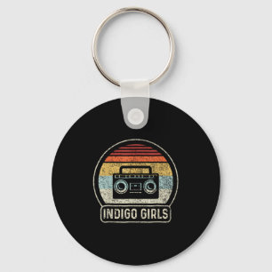 Vintage Cassette Tape Indigo Rock Girls Music Retr Key Ring