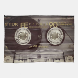 Vintage Cassette Tape Tea Towel