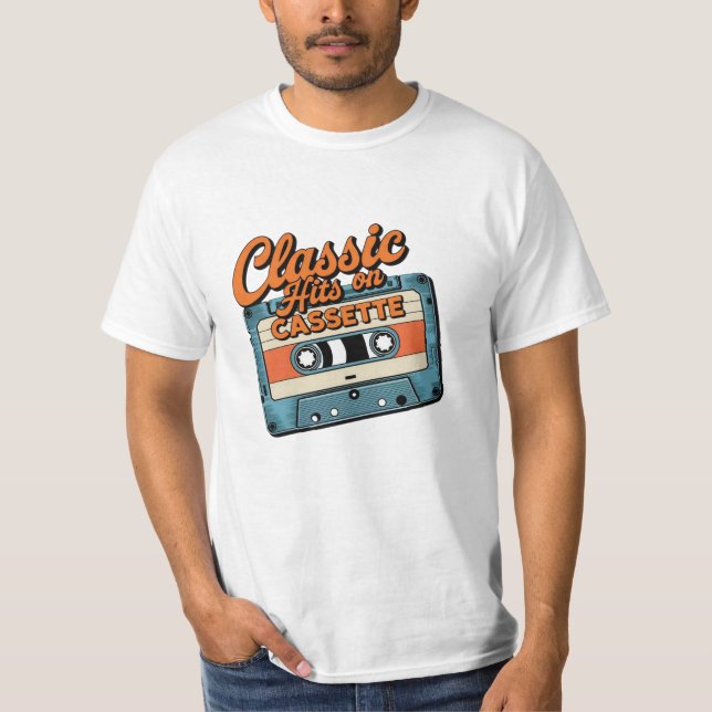 Vintage Cassette-Themed Designs T-Shirt (Front)