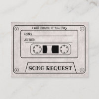 Vintage Cassette Wedding Song Request Insert