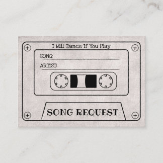 Vintage Cassette Wedding Song Request Insert