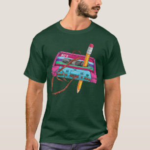 Vintage Cassetteape Pencil 70s 80s 90s Music Mitap T-Shirt
