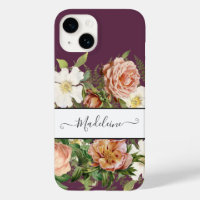 Vintage Cassis Pink n White Floral Stylish Flowers