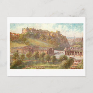 Vintage Castle, Edinburgh, Scotland Postcard