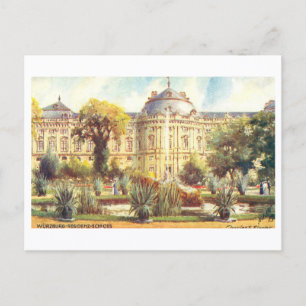 Vintage Castle in Wurzburg, Germany Postcard