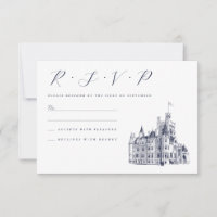Vintage Castle Venue Illustration Wedding