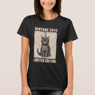 Vintage Cat 2014 Funny 11 Years Old Birthday Limit T-Shirt