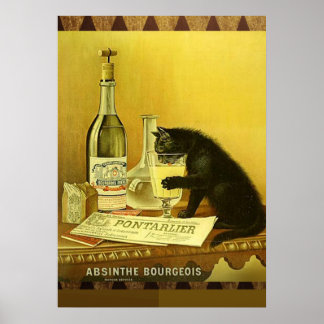 Vintage Cat - Absinthe Bourgeois Poster