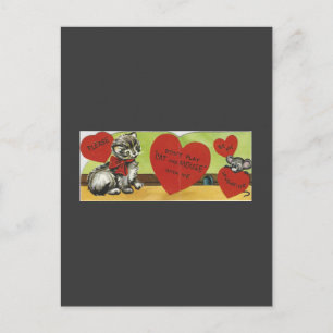 Vintage ‘Cat And Mouse’ Valentine Holiday Postcard