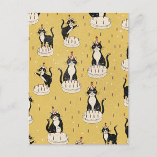 Vintage Cat Birthday  Postcard