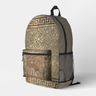 Vintage Cat, Cat Motif Art , Ancient Greece Style, Printed Backpack
