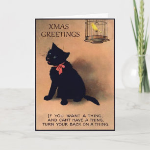 Vintage Cat Christmas Card