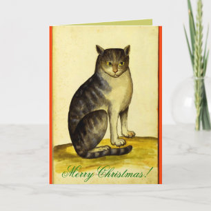 VINTAGE CAT CHRISTMAS CARD