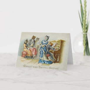 Vintage Cat Christmas Greeting Card