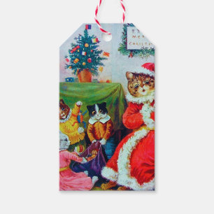 Vintage Cat Christmas, Louis Wain Gift Tags