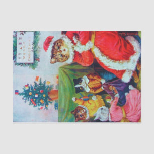 Vintage Cat Christmas, Louis Wain Tissue Paper