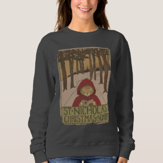 Vintage Cat Christmas - St. Nicholas Magazine Paro Sweatshirt
