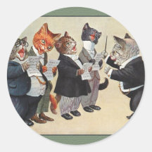 Vintage Cat Christmas Sticker-Arthur Thiele