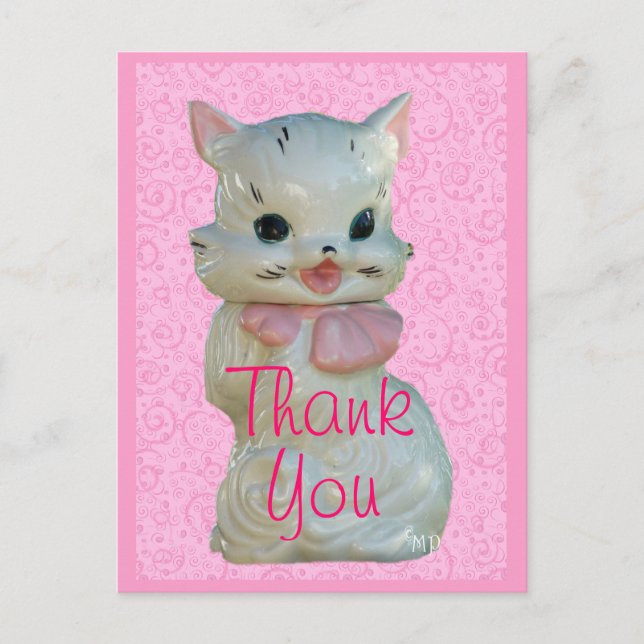 Vintage Cat Cookie Jar Postcard - customise (Front)