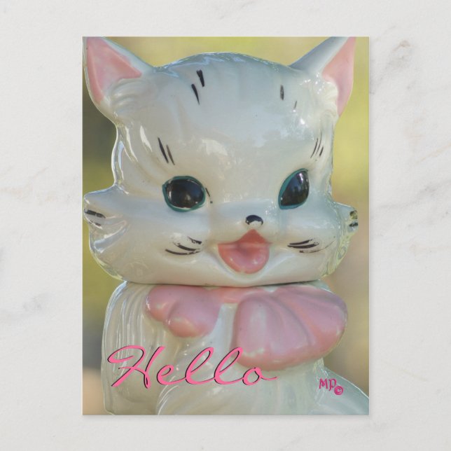 Vintage Cat Cookie Jar Postcard- customise Postcard (Front)
