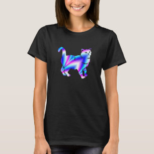 Vintage Cat Cool 1990s Retro Vaporwave Tie-Dye Cat T-Shirt