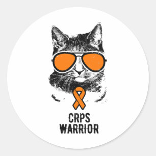 Vintage Cat Crps Warrior Classic Round Sticker