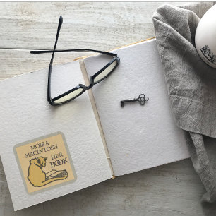 Vintage Cat Custom Bookplate Sticker