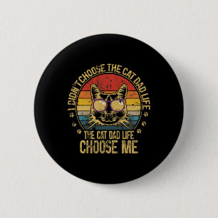 Vintage Cat Dad For Men Funny Cat Dad Father's Day 6 Cm Round Badge