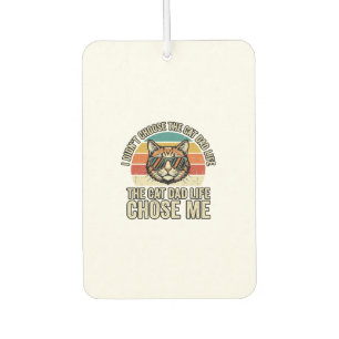 Vintage Cat Dad Life Chose Me T-Shirt Design_1 Car Air Freshener