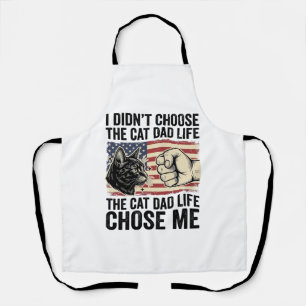 Vintage Cat Dad Life Patriotic Vector Shirt Design Apron