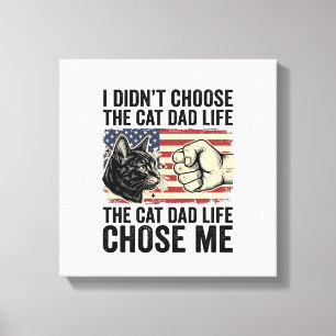 Vintage Cat Dad Life Patriotic Vector Shirt Design Canvas Print