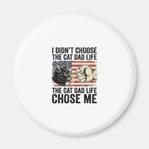 Vintage Cat Dad Life Patriotic Vector Shirt Design Magnet