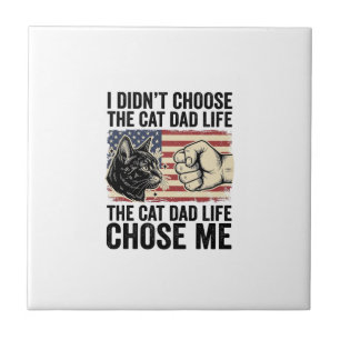 Vintage Cat Dad Life Patriotic Vector Shirt Design Tile