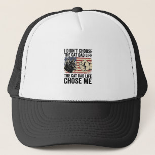 Vintage Cat Dad Life Patriotic Vector Shirt Design Trucker Hat