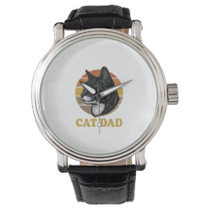 Vintage Cat Dad Retro Cat Lover Shirt Design_1 Watch