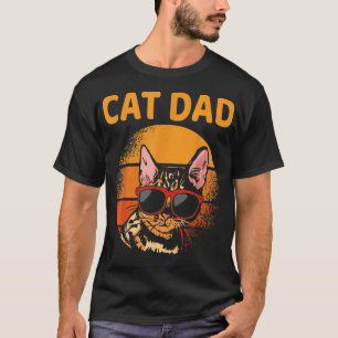 Vintage Cat Dad Retro Style Father's Day Men Cat D T-Shirt