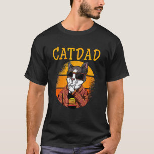 Vintage Cat Dad Retro Style Father's Day Men Cat D T-Shirt