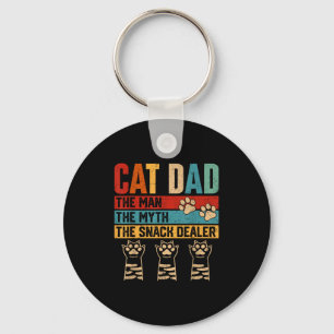 Vintage Cat Dad The Man Myth Snack Er Funny Father Key Ring