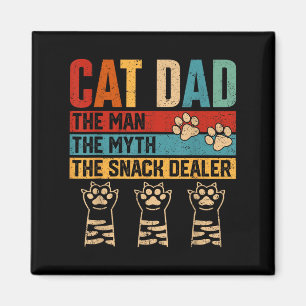 Vintage Cat Dad The Man Myth Snack Er Funny Father Magnet