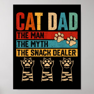 Vintage Cat Dad The Man Myth Snack Er Funny Father Poster