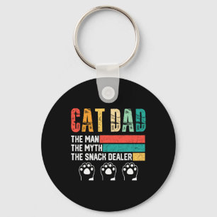 Vintage Cat Dad The Man The Myth Snack Dealer Fath Key Ring