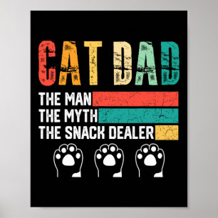 Vintage Cat Dad The Man The Myth Snack Dealer Fath Poster