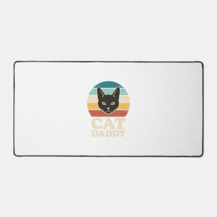 Vintage Cat Daddy Black Cat Retro Sunset Shirt Des Desk Mat