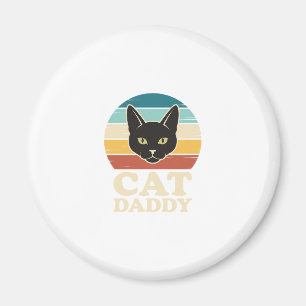 Vintage Cat Daddy Black Cat Retro Sunset Shirt Des Magnet