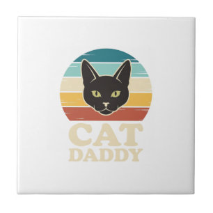 Vintage Cat Daddy Black Cat Retro Sunset Shirt Des Tile