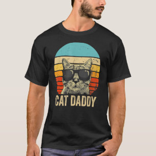 Vintage Cat Daddy Cat Cat Dad Fathers T-Shirt
